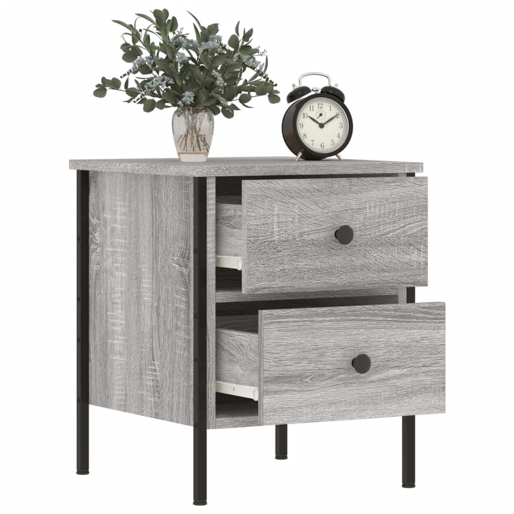 vidaXL Noptiere, 2 buc., gri sonoma, 40x42x50 cm, lemn compozit vidaXL Noptiere, 2 buc., gri sonoma, 40x42x50 cm, lemn compozit