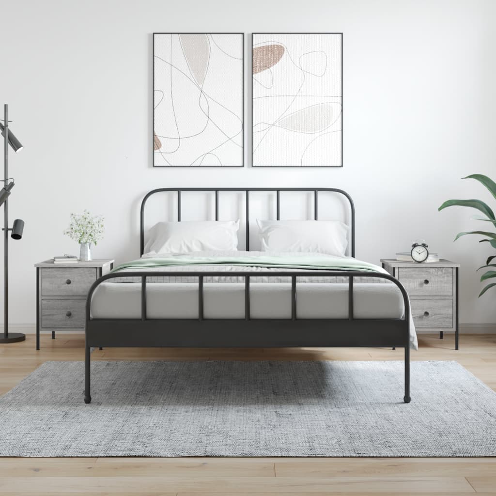 vidaXL Noptiere, 2 buc., gri sonoma, 40x42x50 cm, lemn compozit vidaXL Noptiere, 2 buc., gri sonoma, 40x42x50 cm, lemn compozit