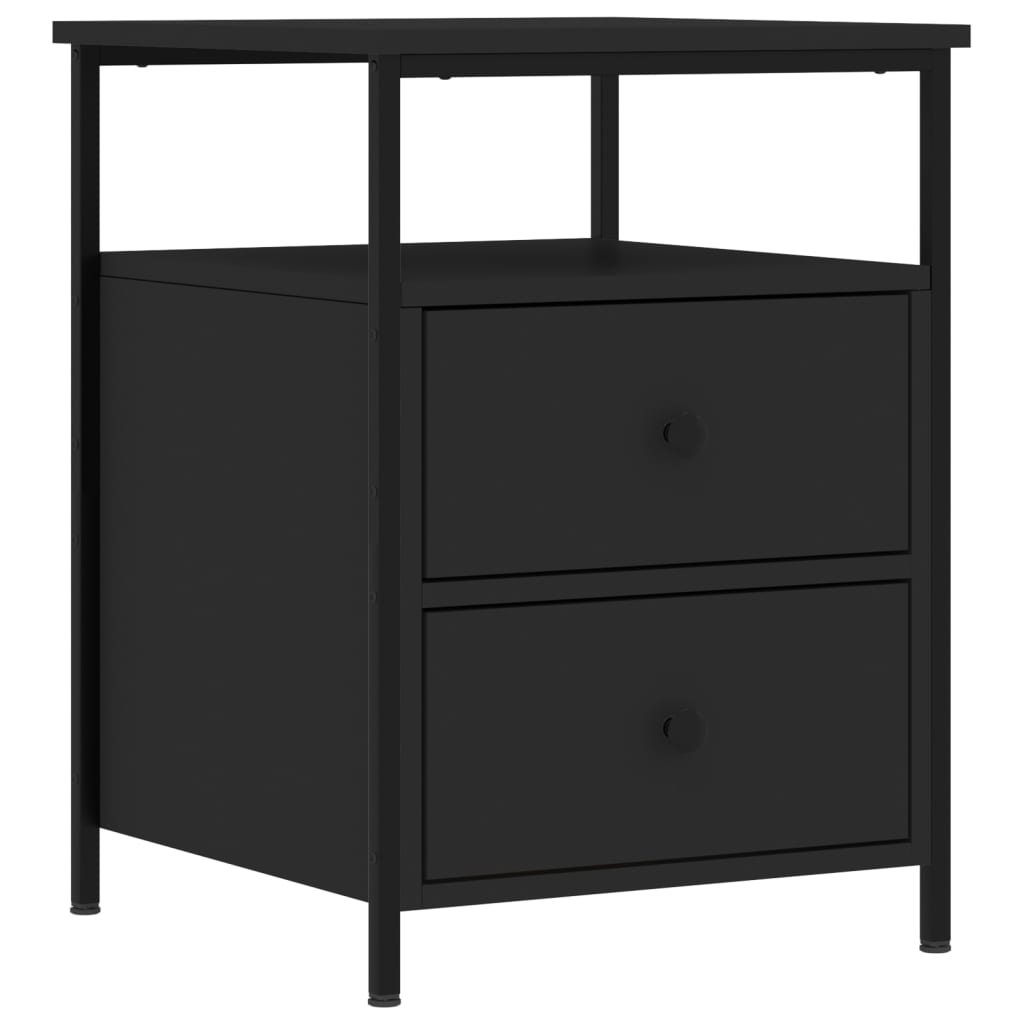 vidaXL Noptiere, 2 buc., negru, 44x45x60 cm, lemn compozit