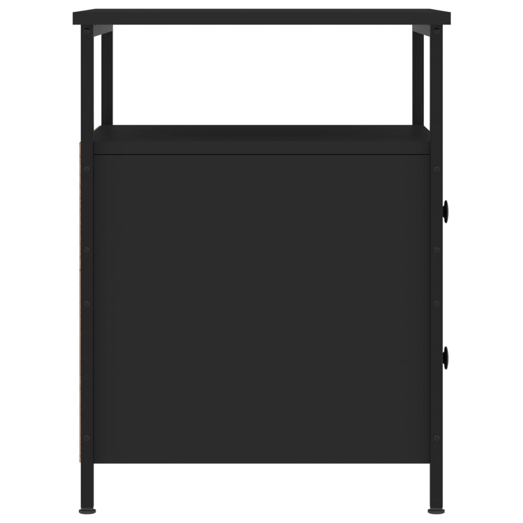 vidaXL Noptiere, 2 buc., negru, 44x45x60 cm, lemn compozit