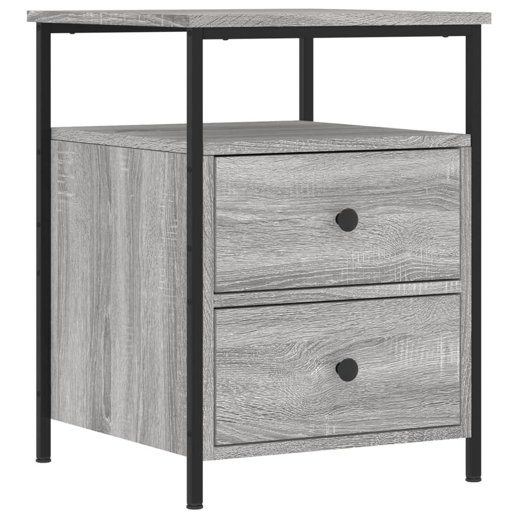 vidaXL Noptiere, 2 buc., gri sonoma, 44x45x60 cm, lemn compozit vidaXL Noptiere, 2 buc., gri sonoma, 44x45x60 cm, lemn compozit