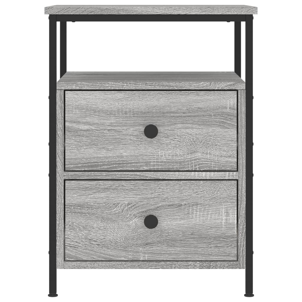 vidaXL Noptiere, 2 buc., gri sonoma, 44x45x60 cm, lemn compozit vidaXL Noptiere, 2 buc., gri sonoma, 44x45x60 cm, lemn compozit