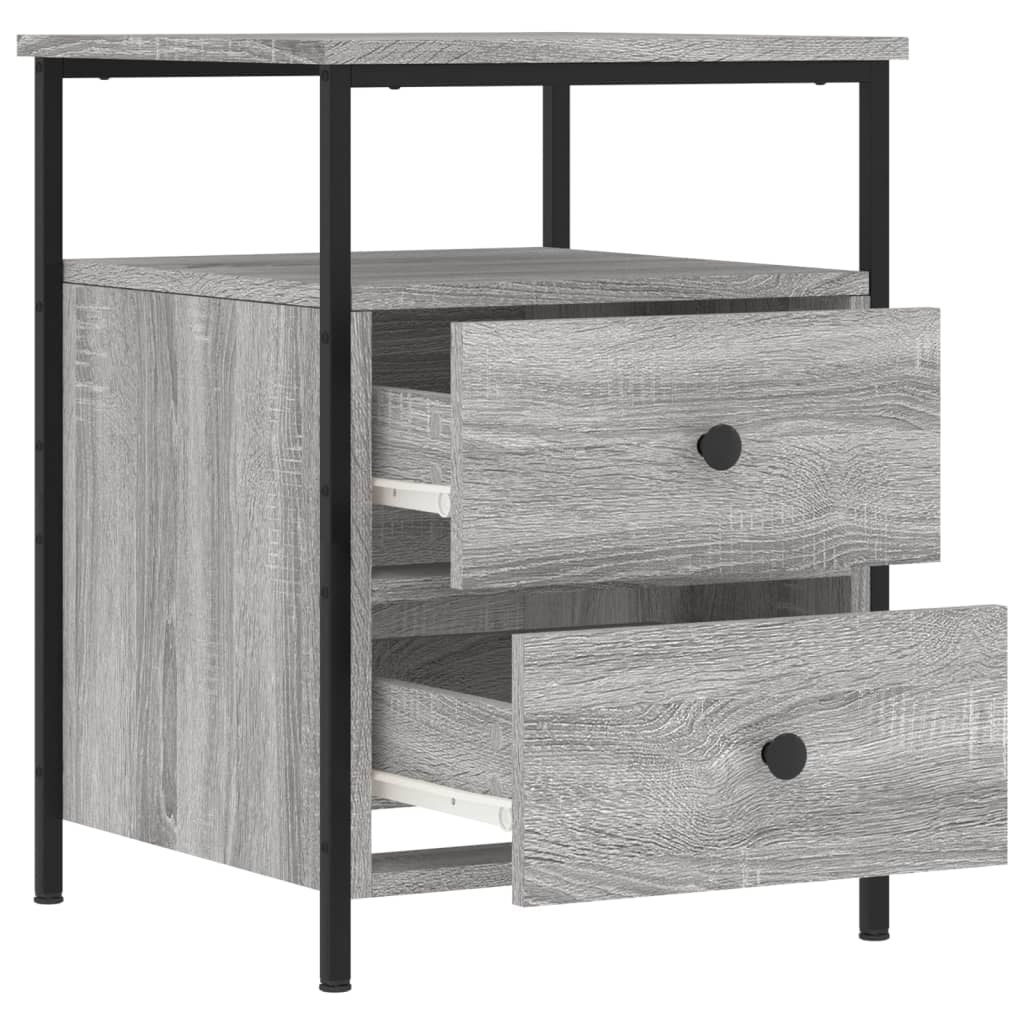 vidaXL Noptiere, 2 buc., gri sonoma, 44x45x60 cm, lemn compozit vidaXL Noptiere, 2 buc., gri sonoma, 44x45x60 cm, lemn compozit