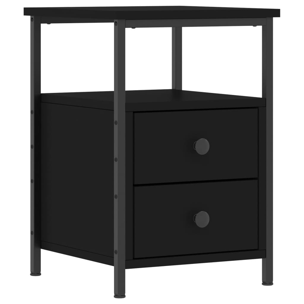vidaXL Noptieră, negru, 34x35,5x50 cm, lemn compozit vidaXL Noptieră, negru, 34x35,5x50 cm, lemn compozit