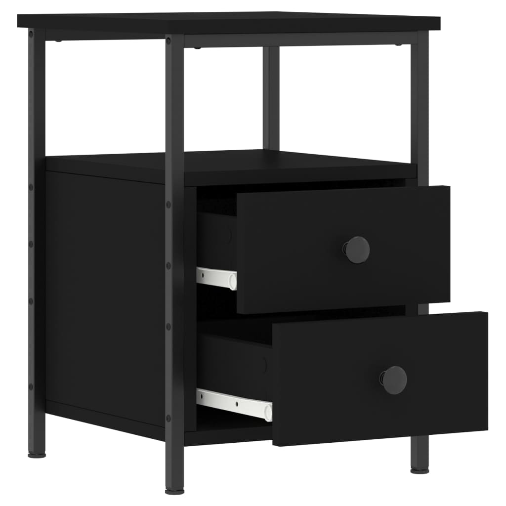 vidaXL Noptieră, negru, 34x35,5x50 cm, lemn compozit vidaXL Noptieră, negru, 34x35,5x50 cm, lemn compozit