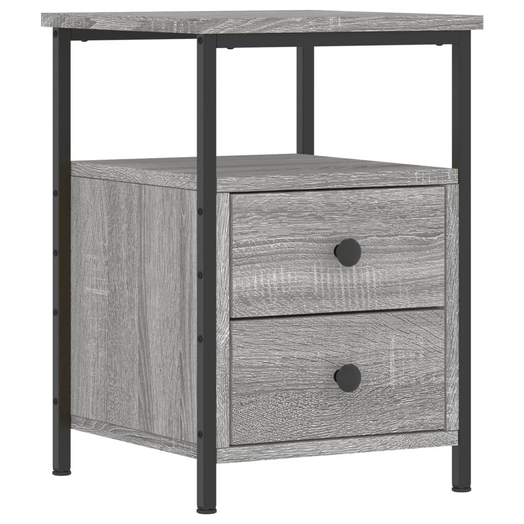 vidaXL Noptiere, 2 buc., gri sonoma, 34x35,5x50 cm, lemn compozit vidaXL Noptiere, 2 buc., gri sonoma, 34x35,5x50 cm, lemn compozit