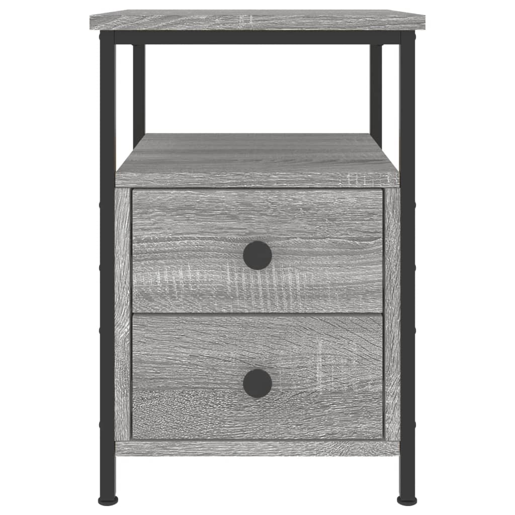 vidaXL Noptiere, 2 buc., gri sonoma, 34x35,5x50 cm, lemn compozit vidaXL Noptiere, 2 buc., gri sonoma, 34x35,5x50 cm, lemn compozit
