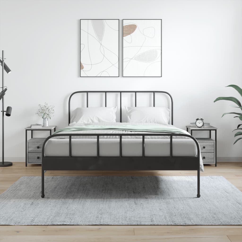 vidaXL Noptiere, 2 buc., gri sonoma, 34x35,5x50 cm, lemn compozit vidaXL Noptiere, 2 buc., gri sonoma, 34x35,5x50 cm, lemn compozit