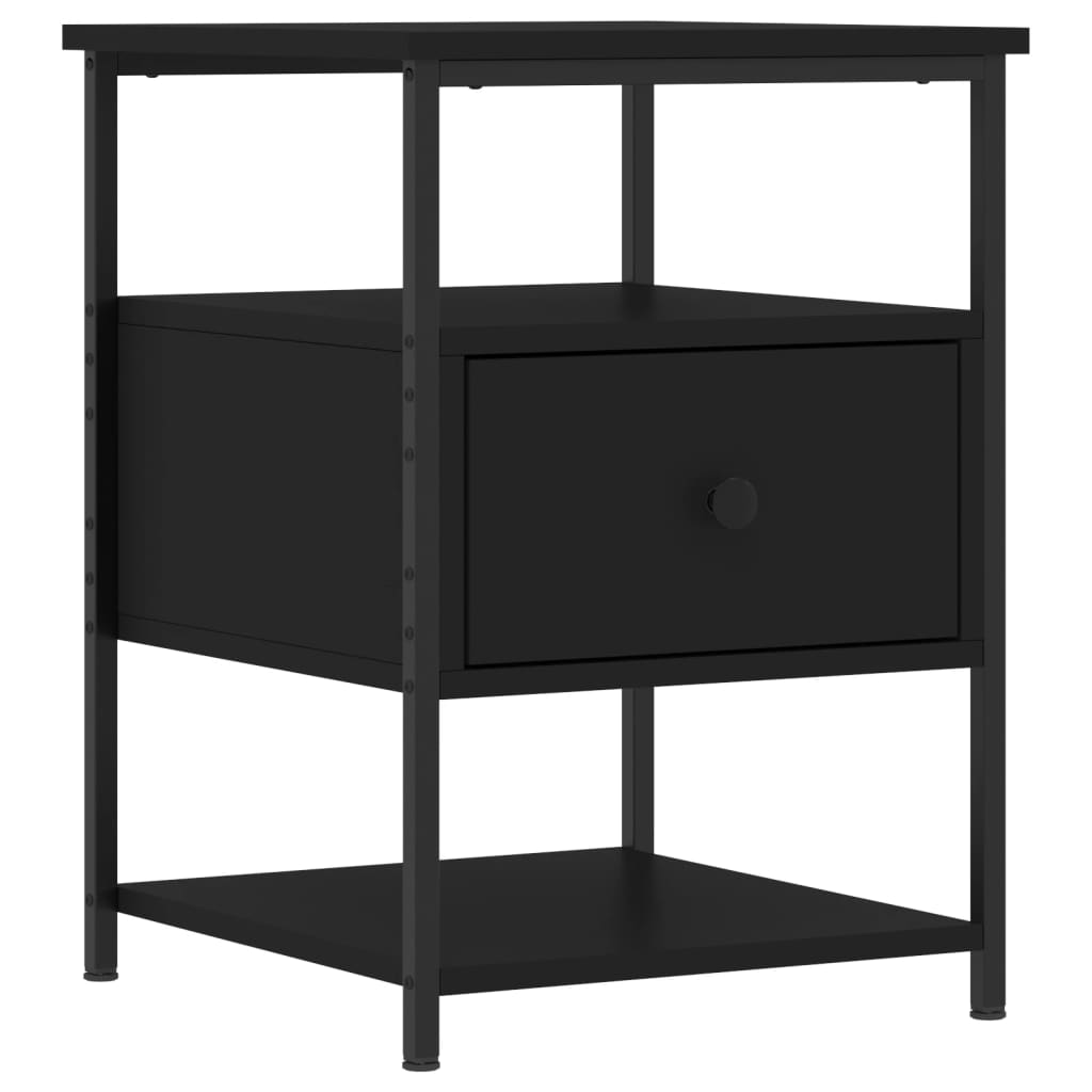 vidaXL Noptiere, 2 buc., negru, 40x42x56 cm, lemn compozit