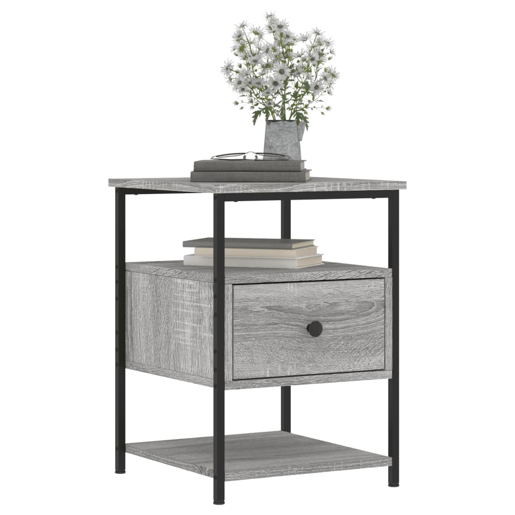 vidaXL Noptiere, 2 buc., gri sonoma, 40x42x56 cm, lemn compozit vidaXL Noptiere, 2 buc., gri sonoma, 40x42x56 cm, lemn compozit