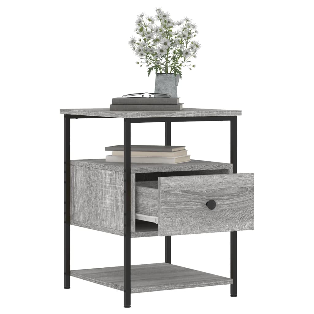 vidaXL Noptiere, 2 buc., gri sonoma, 40x42x56 cm, lemn compozit vidaXL Noptiere, 2 buc., gri sonoma, 40x42x56 cm, lemn compozit