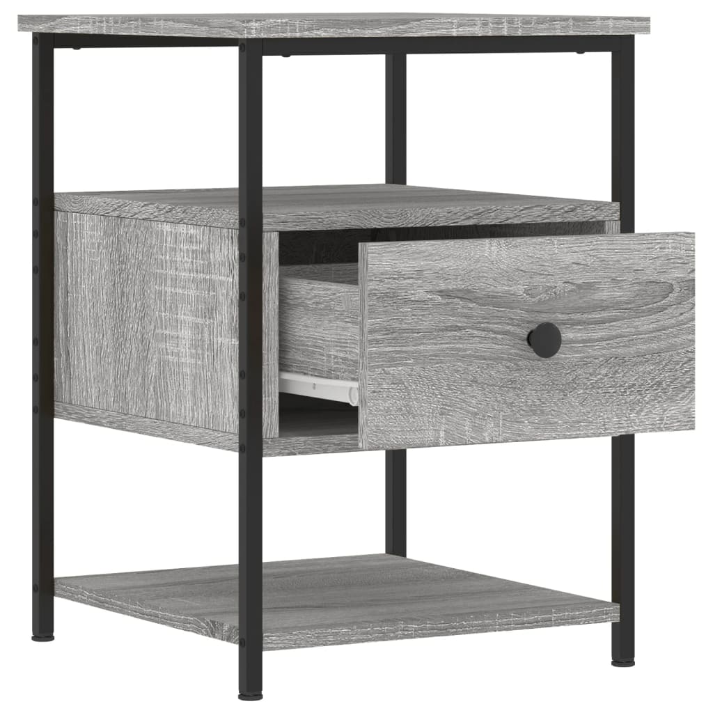 vidaXL Noptiere, 2 buc., gri sonoma, 40x42x56 cm, lemn compozit vidaXL Noptiere, 2 buc., gri sonoma, 40x42x56 cm, lemn compozit
