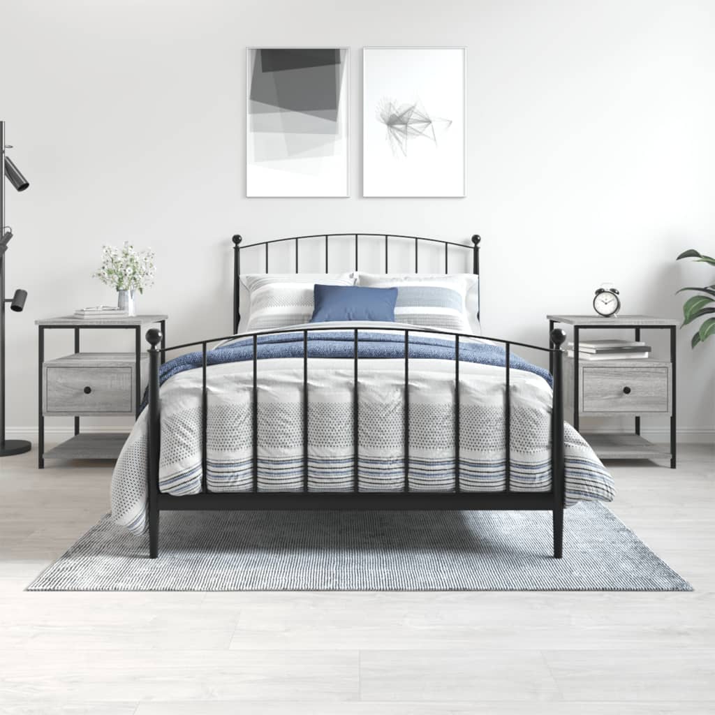vidaXL Noptiere, 2 buc., gri sonoma, 40x42x56 cm, lemn compozit vidaXL Noptiere, 2 buc., gri sonoma, 40x42x56 cm, lemn compozit