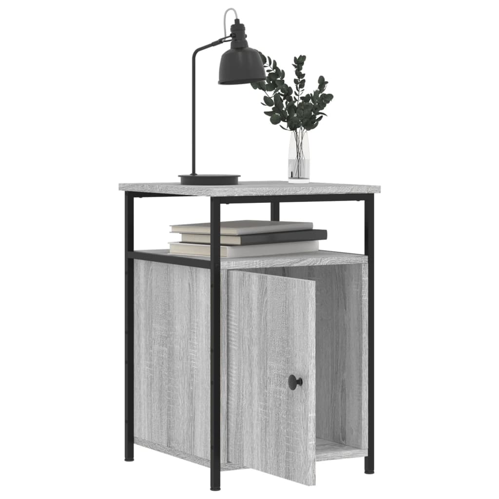 vidaXL Noptiere, 2 buc., gri sonoma, 40x42x60 cm, lemn prelucrat vidaXL Noptiere, 2 buc., gri sonoma, 40x42x60 cm, lemn prelucrat