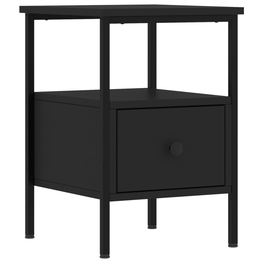 vidaXL Noptiere, 2 buc., negru, 34x36x50 cm, lemn compozit vidaXL Noptiere, 2 buc., negru, 34x36x50 cm, lemn compozit