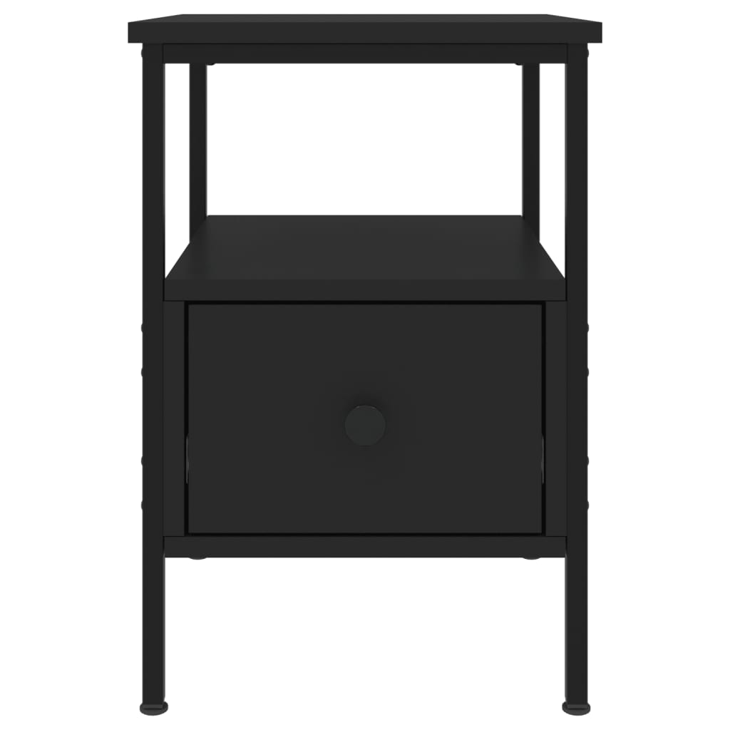 vidaXL Noptiere, 2 buc., negru, 34x36x50 cm, lemn compozit vidaXL Noptiere, 2 buc., negru, 34x36x50 cm, lemn compozit