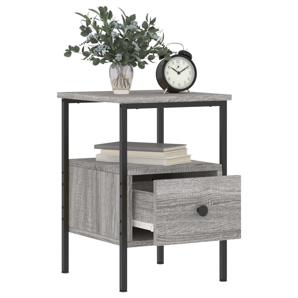 vidaXL Noptiere, 2 buc., gri sonoma, 34x36x50 cm, lemn compozit vidaXL Noptiere, 2 buc., gri sonoma, 34x36x50 cm, lemn compozit
