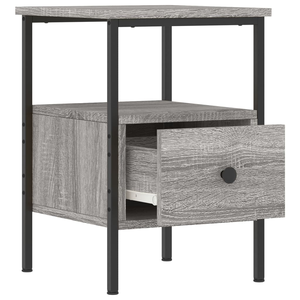 vidaXL Noptiere, 2 buc., gri sonoma, 34x36x50 cm, lemn compozit vidaXL Noptiere, 2 buc., gri sonoma, 34x36x50 cm, lemn compozit