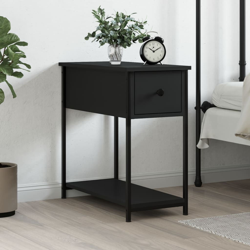 vidaXL Noptieră, negru, 30x60x60 cm, lemn prelucrat vidaXL Noptieră, negru, 30x60x60 cm, lemn prelucrat