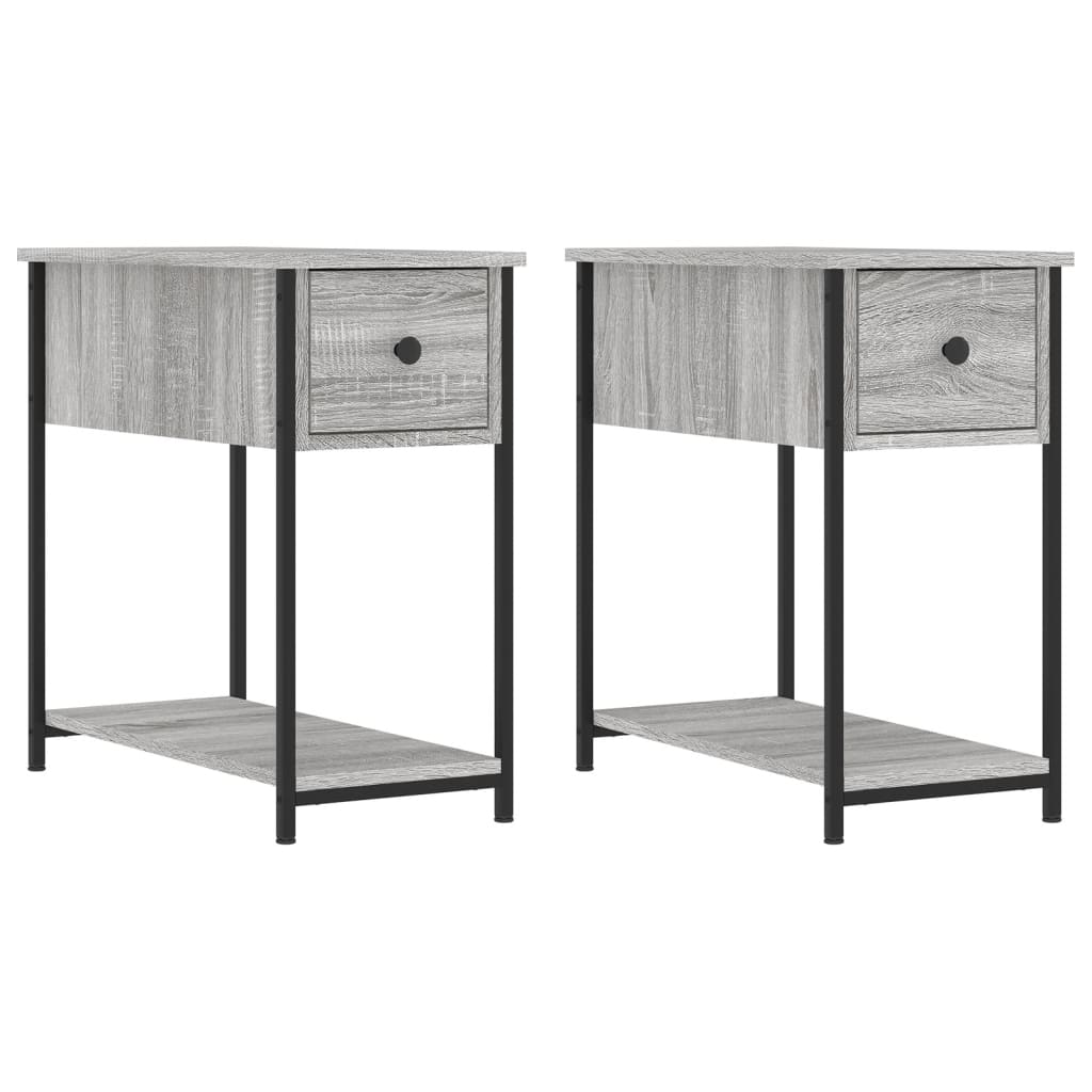 vidaXL Noptiere, 2 buc., gri sonoma, 30x60x60 cm, lemn prelucrat vidaXL Noptiere, 2 buc., gri sonoma, 30x60x60 cm, lemn prelucrat