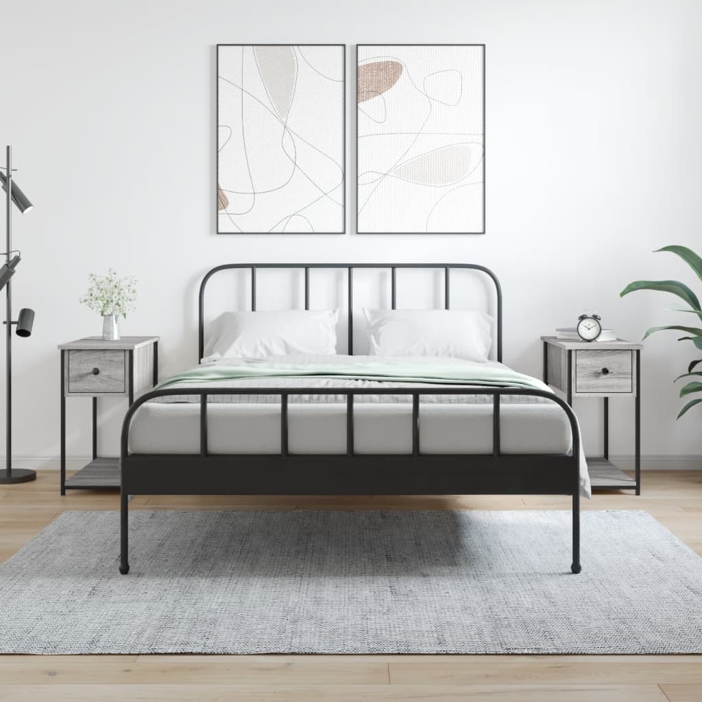 vidaXL Noptiere, 2 buc., gri sonoma, 30x60x60 cm, lemn prelucrat vidaXL Noptiere, 2 buc., gri sonoma, 30x60x60 cm, lemn prelucrat