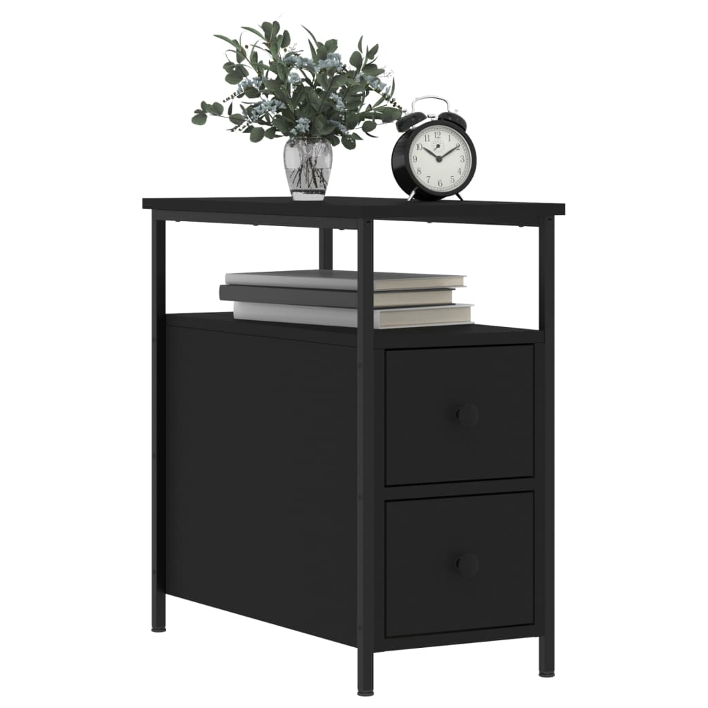 vidaXL Noptieră, negru, 30x60x60 cm, lemn prelucrat vidaXL Noptieră, negru, 30x60x60 cm, lemn prelucrat