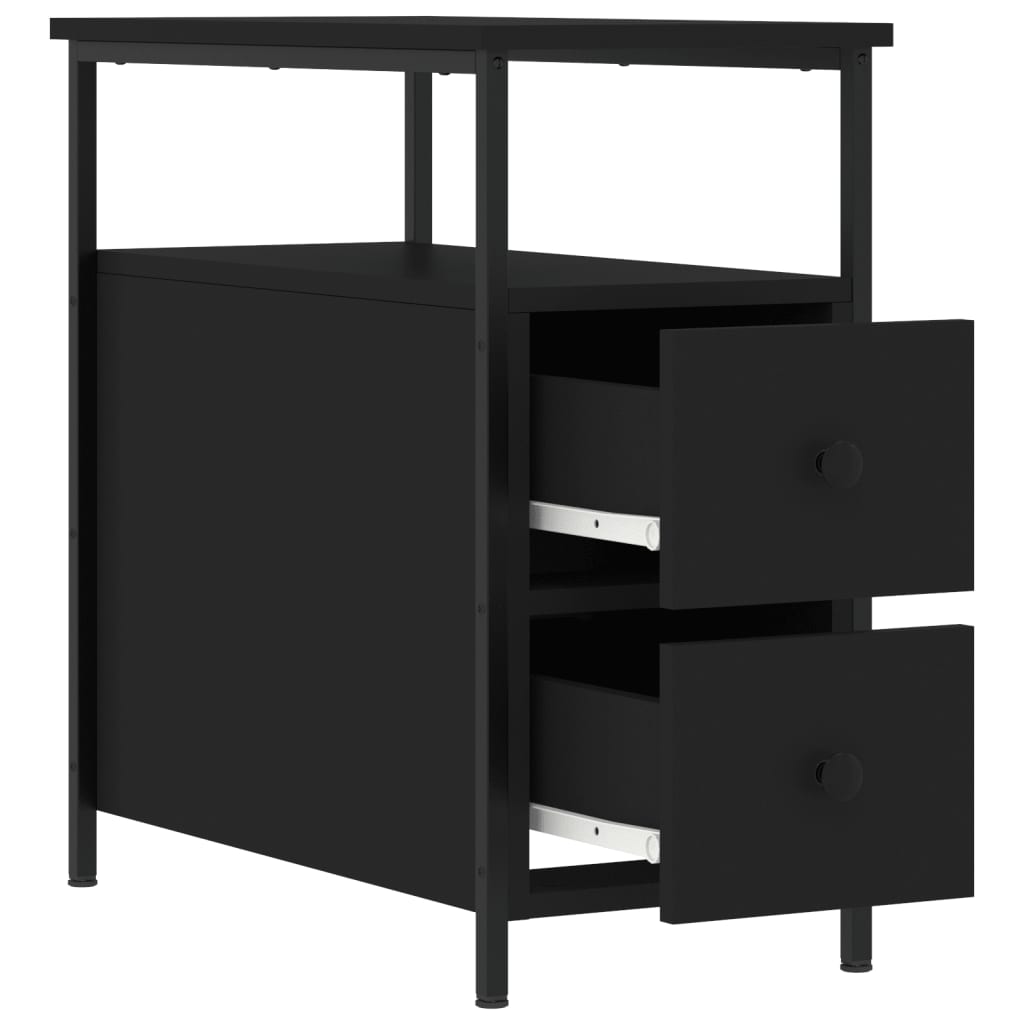 vidaXL Noptieră, negru, 30x60x60 cm, lemn prelucrat vidaXL Noptieră, negru, 30x60x60 cm, lemn prelucrat