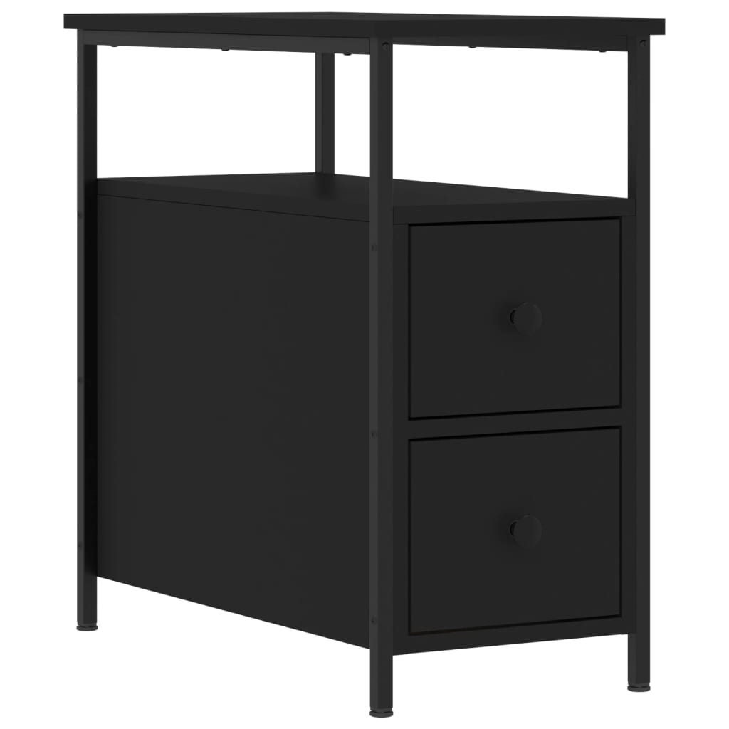 vidaXL Noptiere, 2 buc., negru, 30x60x60 cm, lemn prelucrat vidaXL Noptiere, 2 buc., negru, 30x60x60 cm, lemn prelucrat