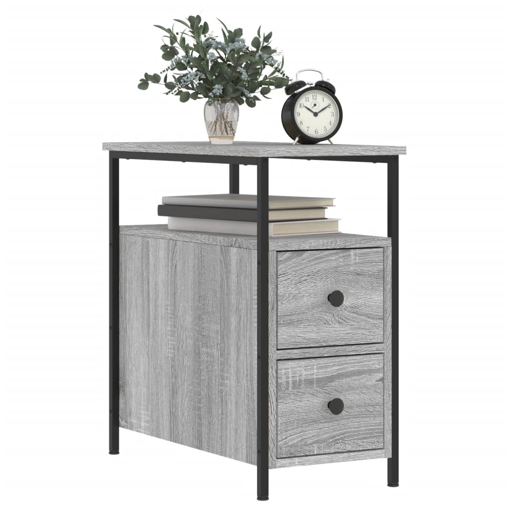 vidaXL Noptiere, 2 buc., gri sonoma, 30x60x60 cm, lemn compozit vidaXL Noptiere, 2 buc., gri sonoma, 30x60x60 cm, lemn compozit