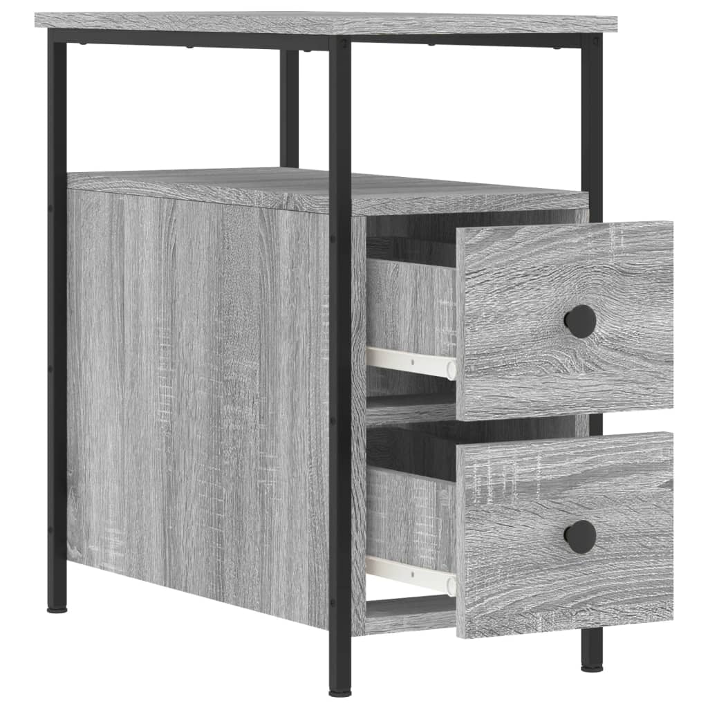 vidaXL Noptiere, 2 buc., gri sonoma, 30x60x60 cm, lemn compozit vidaXL Noptiere, 2 buc., gri sonoma, 30x60x60 cm, lemn compozit