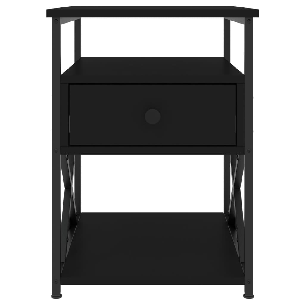 vidaXL Noptiere, 2 buc., negru, 40x42x55 cm, lemn prelucrat vidaXL Noptiere, 2 buc., negru, 40x42x55 cm, lemn prelucrat