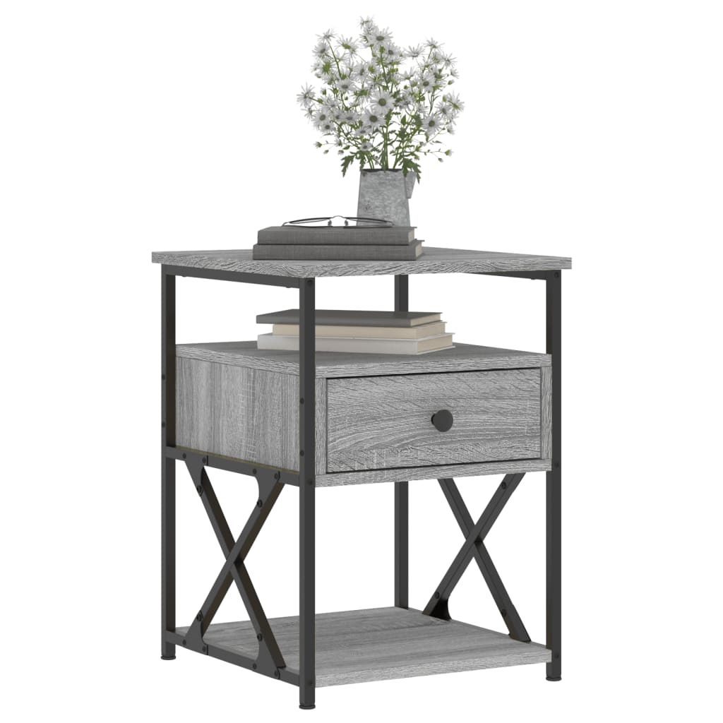 vidaXL Noptiere, 2 buc., gri sonoma, 40x42x55 cm, lemn prelucrat vidaXL Noptiere, 2 buc., gri sonoma, 40x42x55 cm, lemn prelucrat