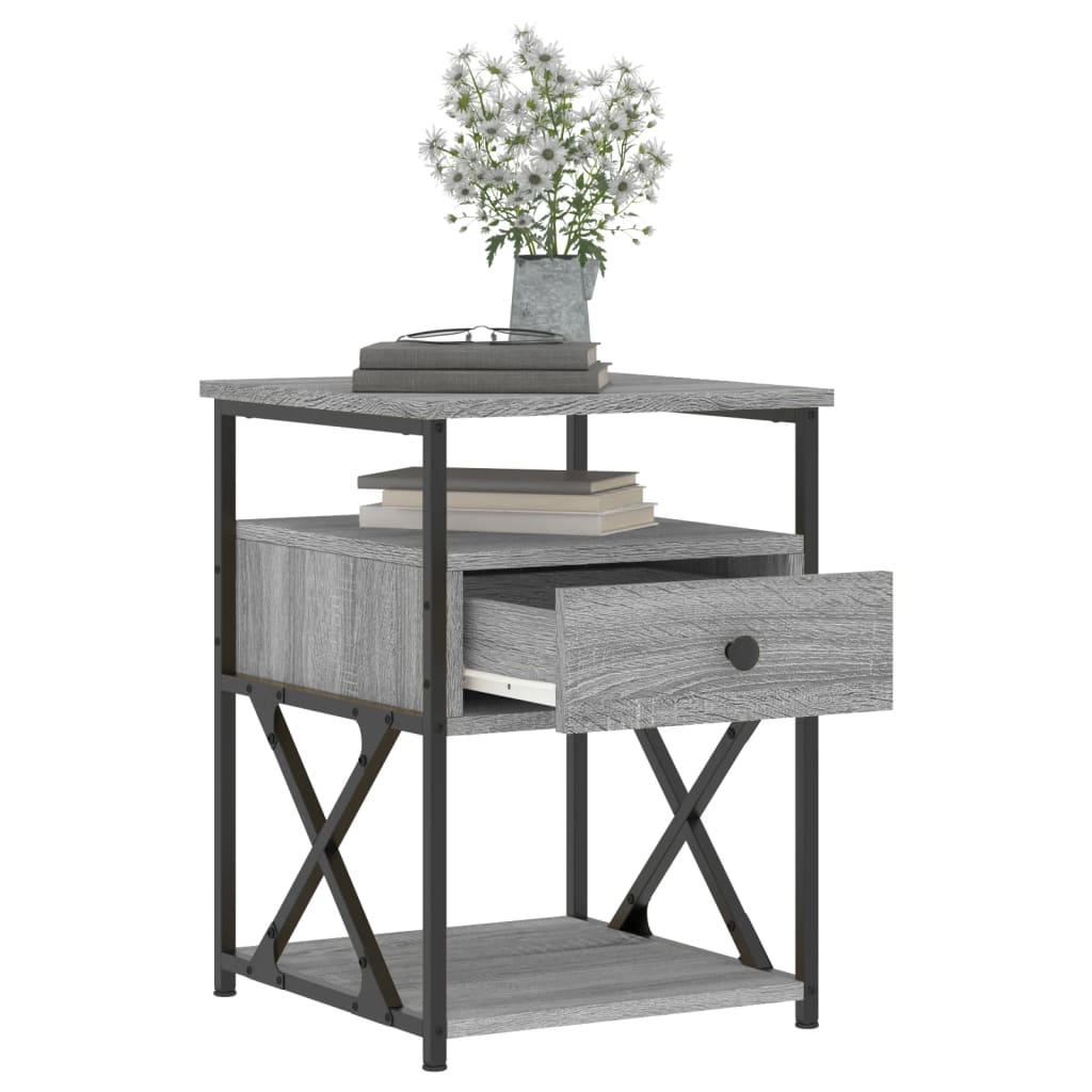 vidaXL Noptiere, 2 buc., gri sonoma, 40x42x55 cm, lemn prelucrat vidaXL Noptiere, 2 buc., gri sonoma, 40x42x55 cm, lemn prelucrat