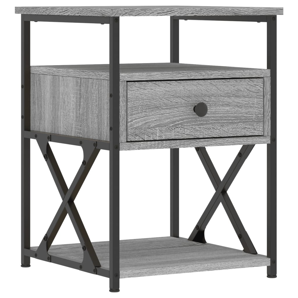 vidaXL Noptiere, 2 buc., gri sonoma, 40x42x55 cm, lemn prelucrat vidaXL Noptiere, 2 buc., gri sonoma, 40x42x55 cm, lemn prelucrat