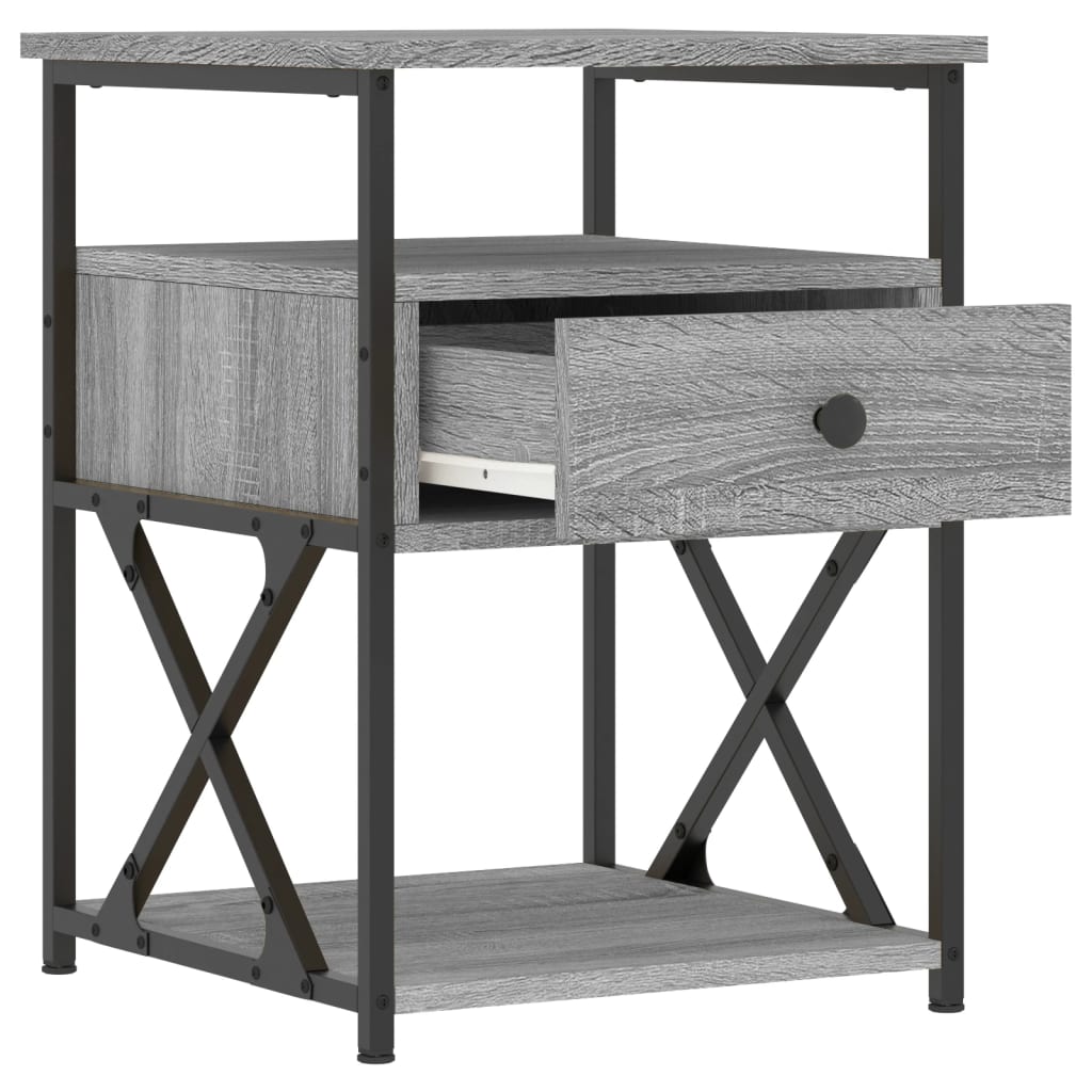 vidaXL Noptiere, 2 buc., gri sonoma, 40x42x55 cm, lemn prelucrat vidaXL Noptiere, 2 buc., gri sonoma, 40x42x55 cm, lemn prelucrat