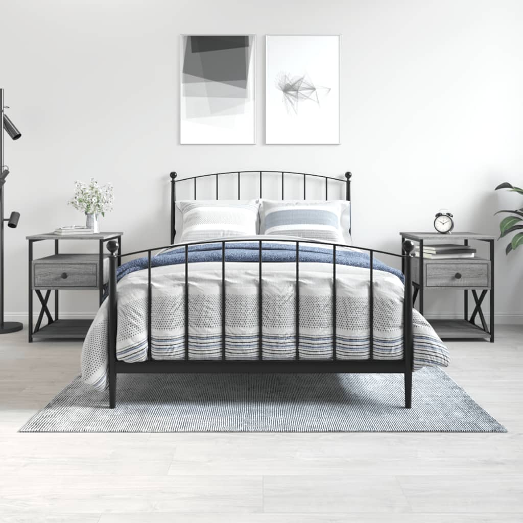 vidaXL Noptiere, 2 buc., gri sonoma, 40x42x55 cm, lemn prelucrat vidaXL Noptiere, 2 buc., gri sonoma, 40x42x55 cm, lemn prelucrat