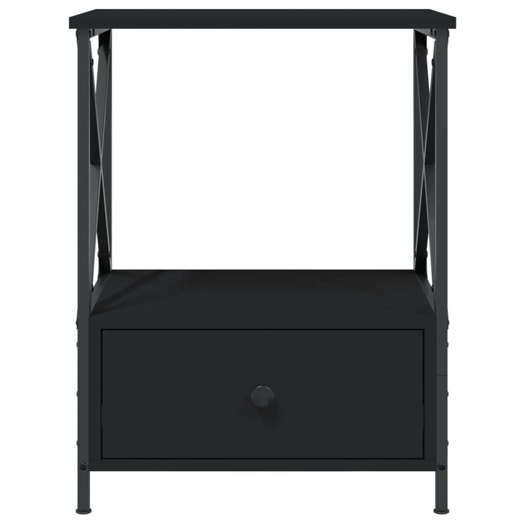 vidaXL Noptiere, 2 buc., negru, 50x41x65 cm, lemn compozit vidaXL Noptiere, 2 buc., negru, 50x41x65 cm, lemn compozit