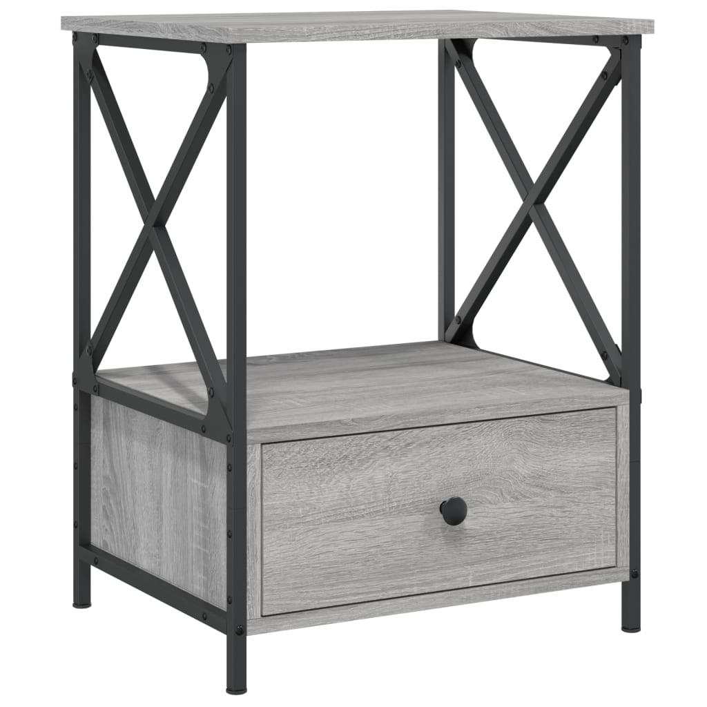 vidaXL Noptiere, 2 buc., gri sonoma, 50x41x65 cm, lemn compozit vidaXL Noptiere, 2 buc., gri sonoma, 50x41x65 cm, lemn compozit