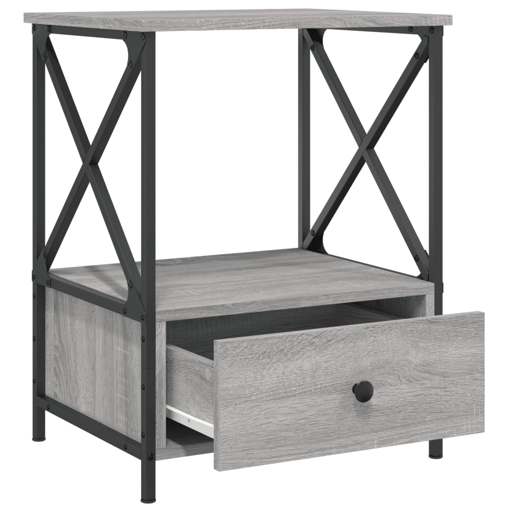 vidaXL Noptiere, 2 buc., gri sonoma, 50x41x65 cm, lemn compozit vidaXL Noptiere, 2 buc., gri sonoma, 50x41x65 cm, lemn compozit