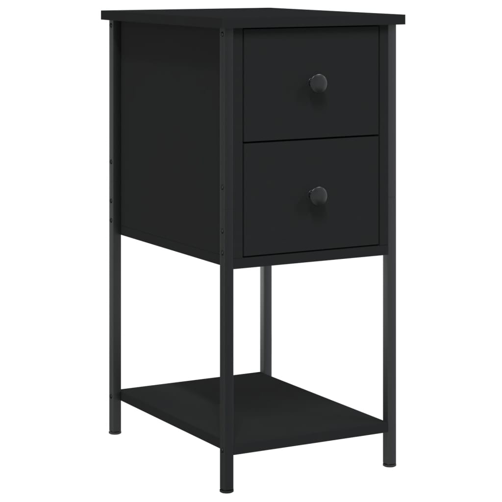 vidaXL Noptieră, negru, 32x42x70 cm, lemn compozit vidaXL Noptieră, negru, 32x42x70 cm, lemn compozit