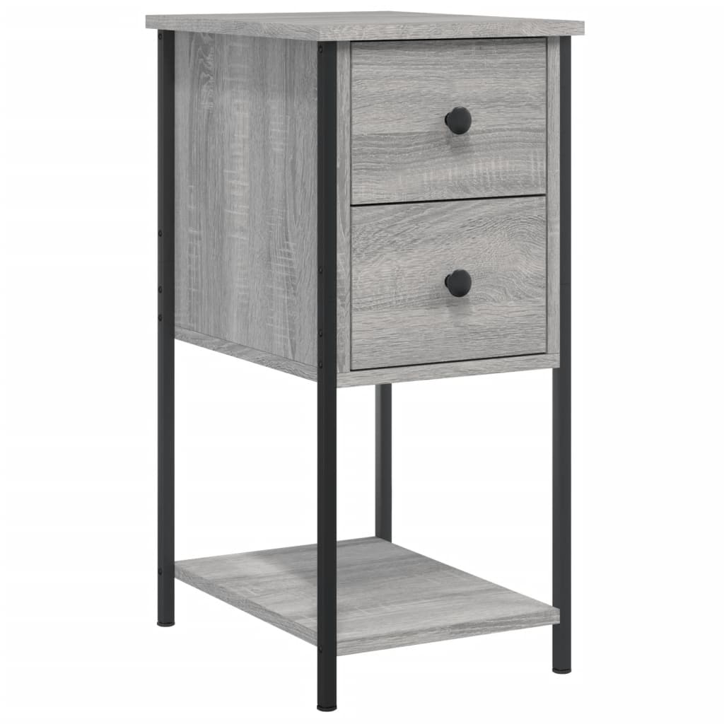 vidaXL Noptiere, 2 buc., gri sonoma, 32x42x70 cm, lemn compozit vidaXL Noptiere, 2 buc., gri sonoma, 32x42x70 cm, lemn compozit
