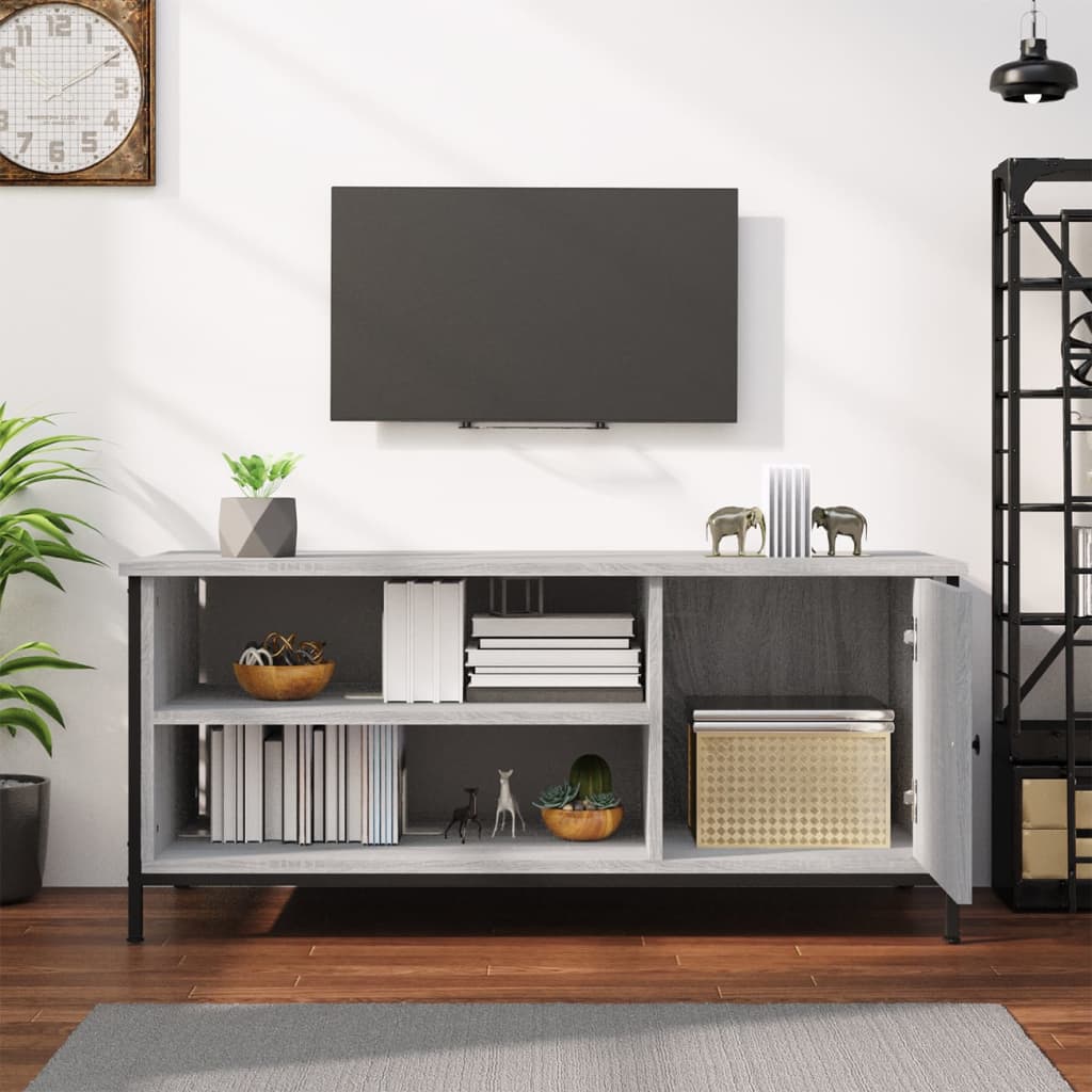 vidaXL Comodă TV, gri sonoma, 100x40x45 cm, lemn prelucrat vidaXL Comodă TV, gri sonoma, 100x40x45 cm, lemn prelucrat