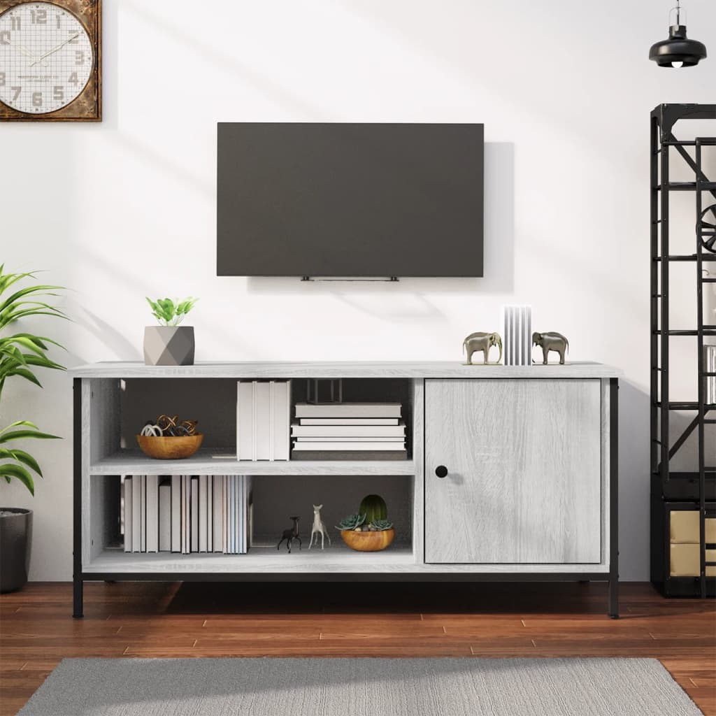 vidaXL Comodă TV, gri sonoma, 100x40x45 cm, lemn prelucrat vidaXL Comodă TV, gri sonoma, 100x40x45 cm, lemn prelucrat