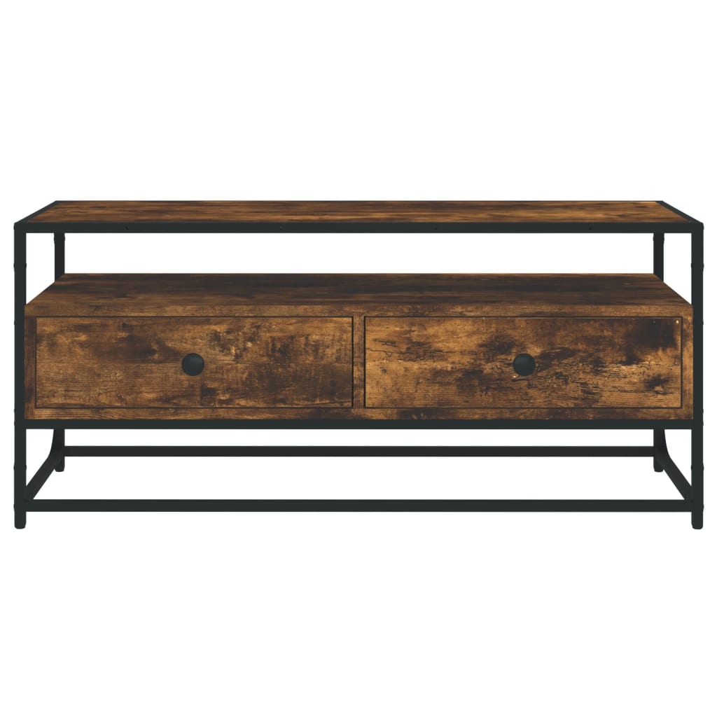 vidaXL Dulap TV, stejar afumat, 100x35x45 cm, lemn prelucrat