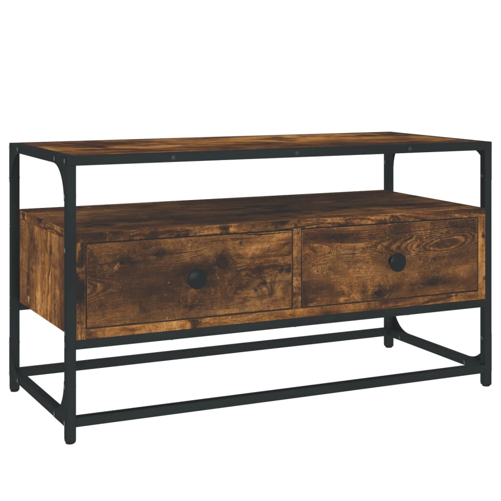 vidaXL Comodă TV, stejar afumat, 80x35x45 cm, lemn prelucrat vidaXL Comodă TV, stejar afumat, 80x35x45 cm, lemn prelucrat