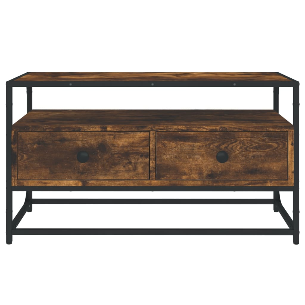 vidaXL Comodă TV, stejar afumat, 80x35x45 cm, lemn prelucrat vidaXL Comodă TV, stejar afumat, 80x35x45 cm, lemn prelucrat