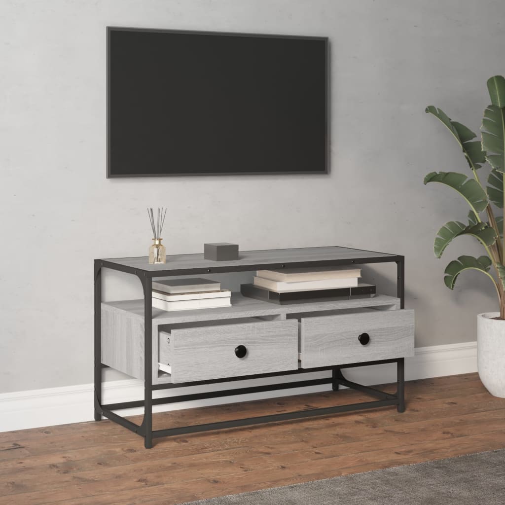 vidaXL Comodă TV, gri sonoma, 80x35x45 cm, lemn prelucrat vidaXL Comodă TV, gri sonoma, 80x35x45 cm, lemn prelucrat