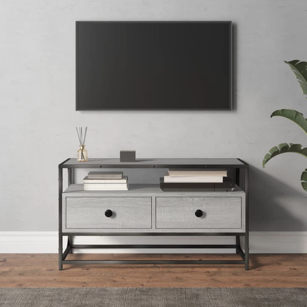 vidaXL Comodă TV, gri sonoma, 80x35x45 cm, lemn prelucrat vidaXL Comodă TV, gri sonoma, 80x35x45 cm, lemn prelucrat