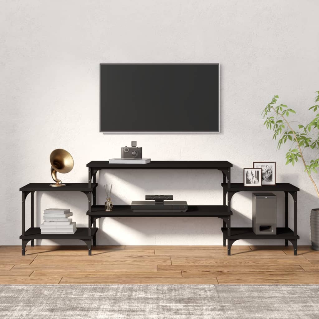 vidaXL Dulap TV, negru, 157x35x52 cm, lemn prelucrat vidaXL Dulap TV, negru, 157x35x52 cm, lemn prelucrat