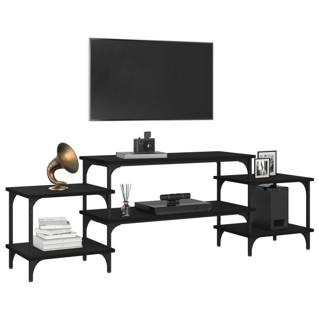 vidaXL Dulap TV, negru, 157x35x52 cm, lemn prelucrat vidaXL Dulap TV, negru, 157x35x52 cm, lemn prelucrat
